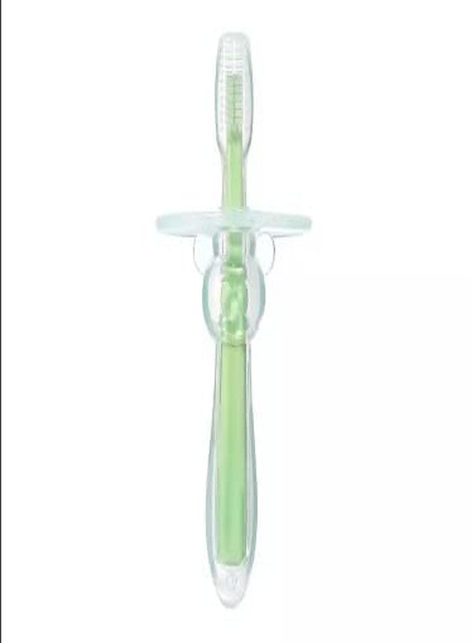 W2S Silicone Training Toothbrush with Soft bristles, Anti Choking Shield, Baby Oral Hygiene (Green)